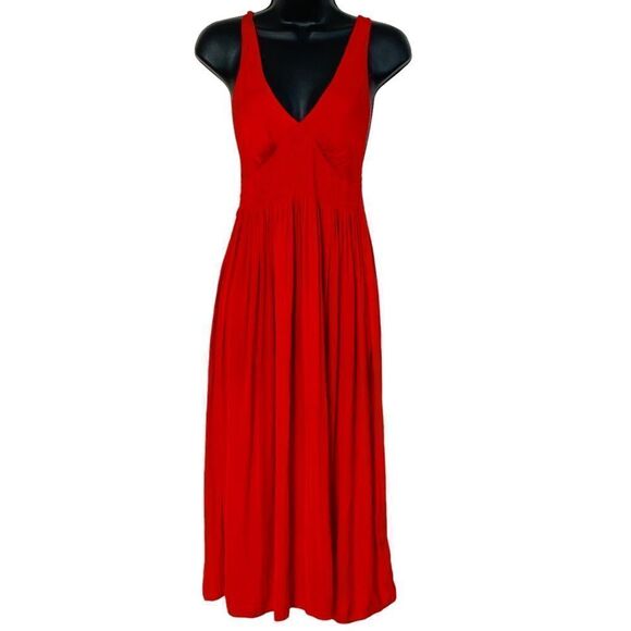 Urban Outfitters Valerie Smocked Satin Midi Dress Sz S - Picture 5 of 16